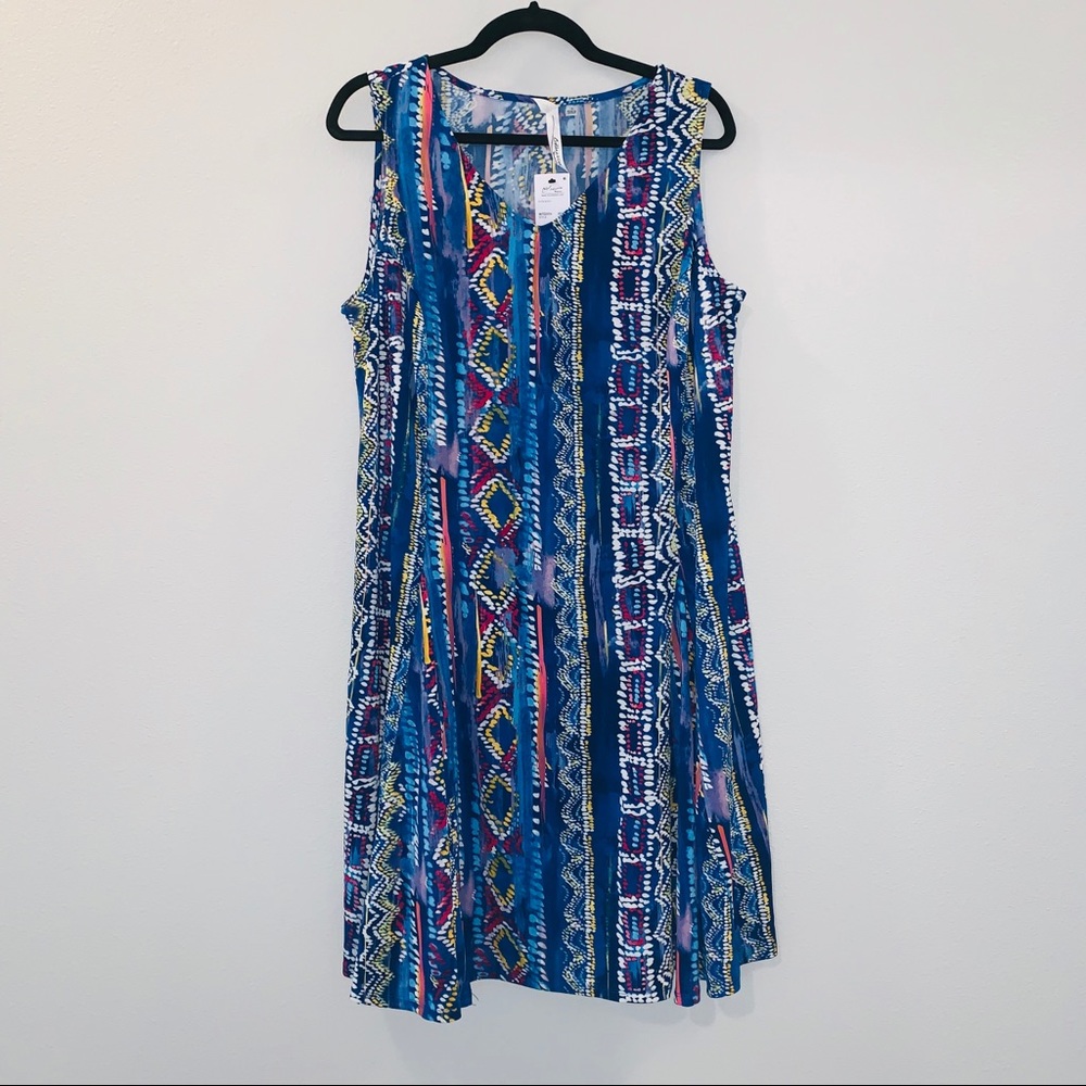 NY Collection Plus Size Multi Color Dress